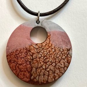 Resin Pendant with leather cord